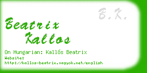 beatrix kallos business card